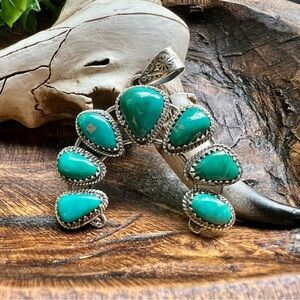 Large 925 Sterling Silver Kingman Turquoise Naja Pendant Southwestern Statement